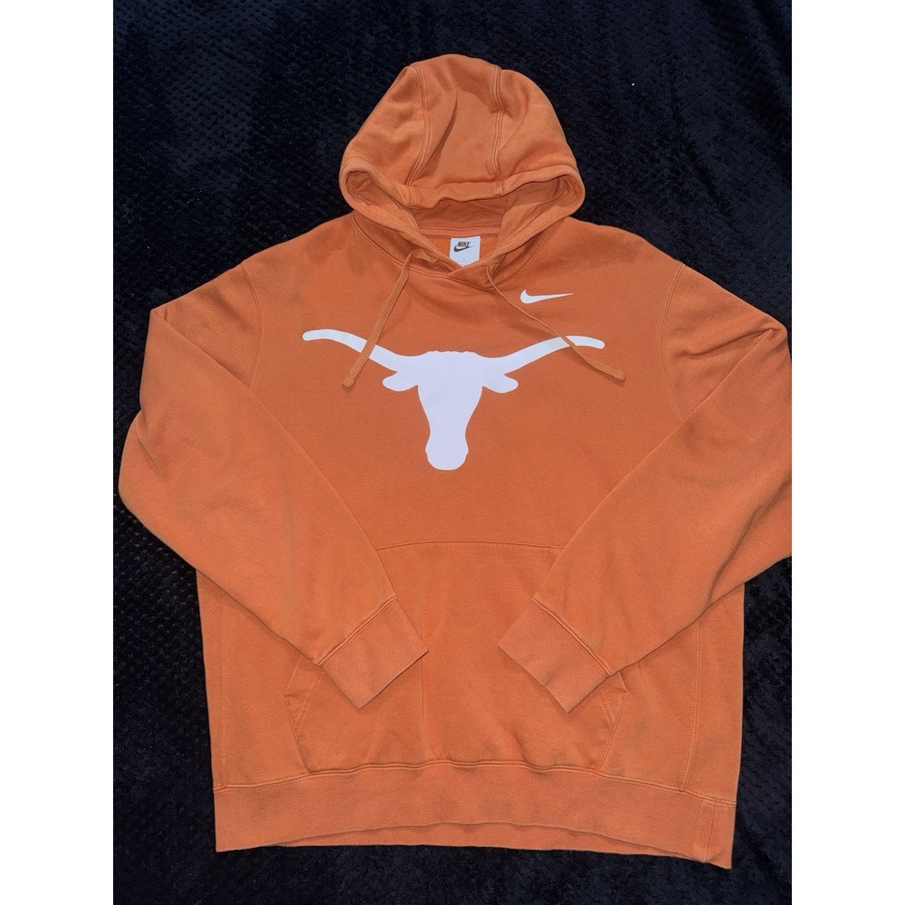 Texas Longhorns Men's Hoodie Orange Nike Sweater Pullover Swoosh Size Large